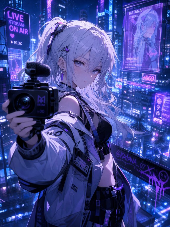 51视频动漫直播-银发少女创作直播间