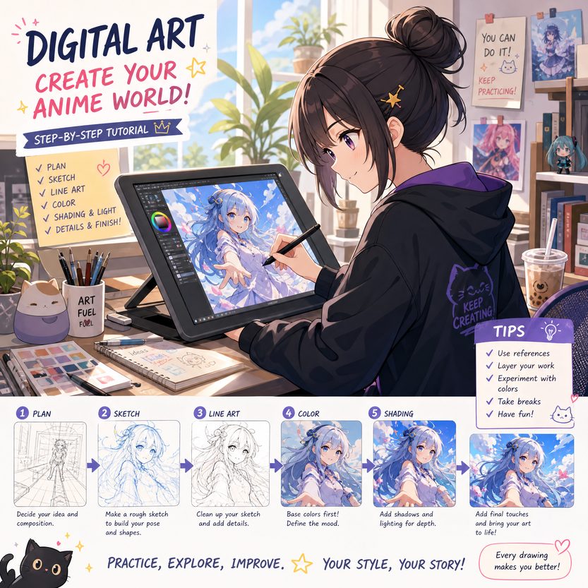 51视频AI动漫教程-零基础创作动漫插画
